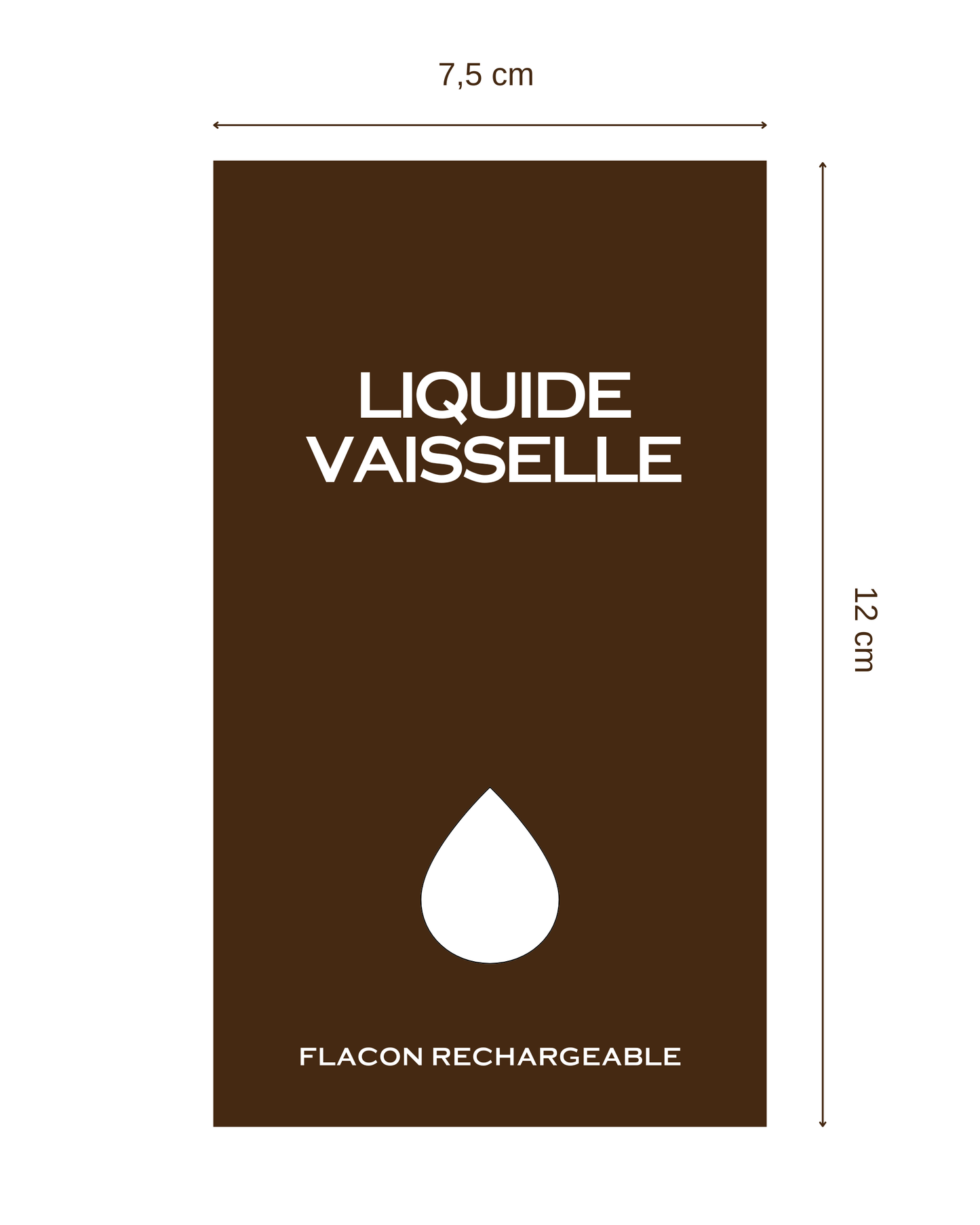 Étiquette marron 7.5x12cm
