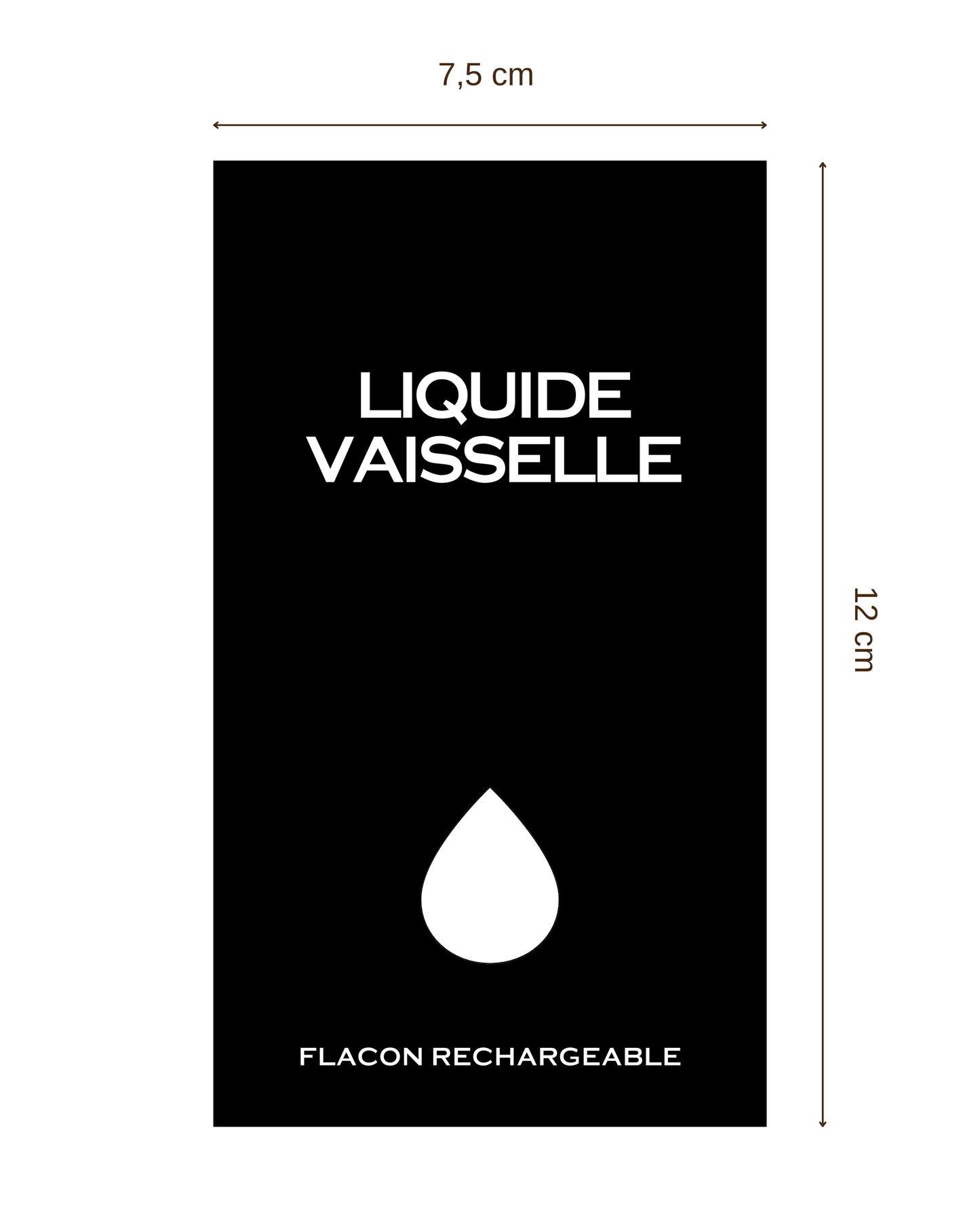 Étiquette noir 7.5x12cm
