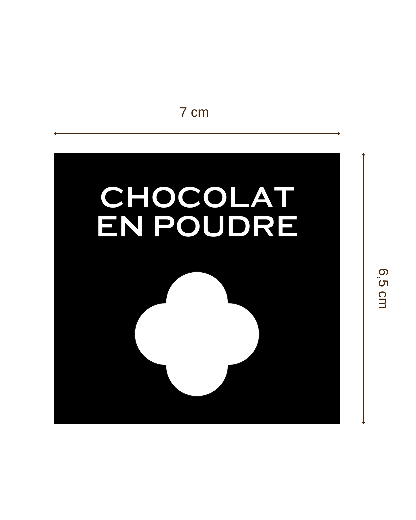 Étiquette noir 7x6.5cm