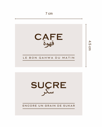 Lot de 2 étiquettes rectangles • Beige