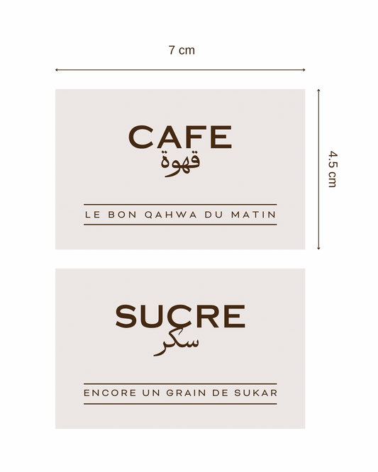 Lot de 2 étiquettes rectangles • Beige