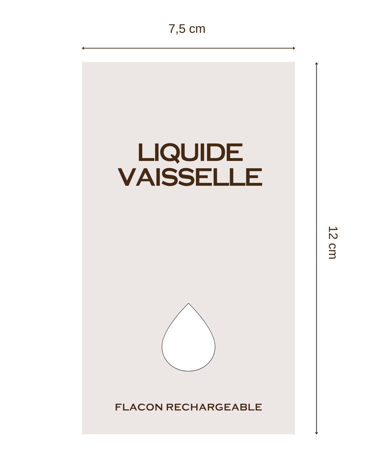 Étiquette beige 7.5x12cm