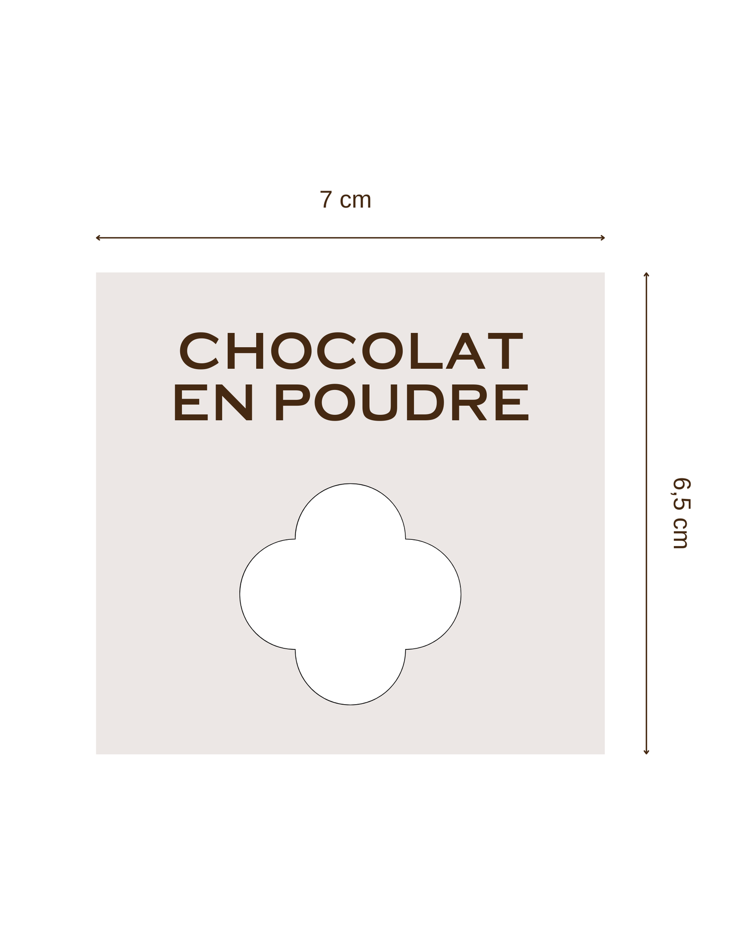 Étiquette beige 7x6.5cm