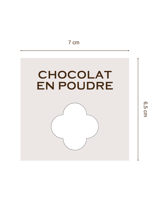 Étiquette beige 7x6.5cm