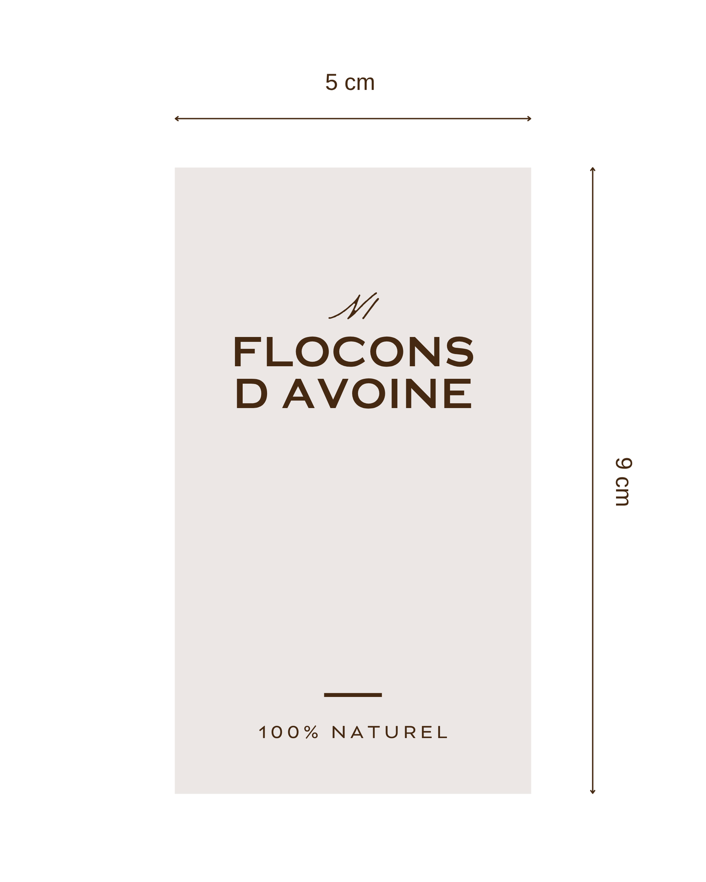 Étiquette beige 5x9cm