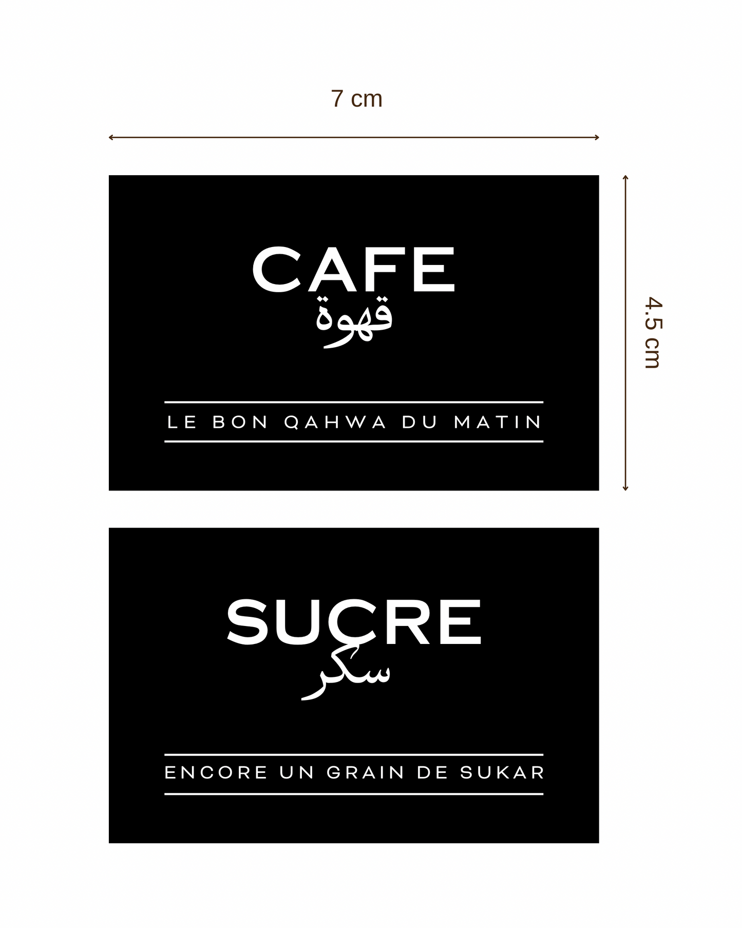 Lot de 2 étiquettes rectangles • Noir