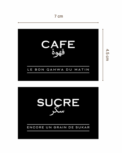Lot de 2 étiquettes rectangles • Noir