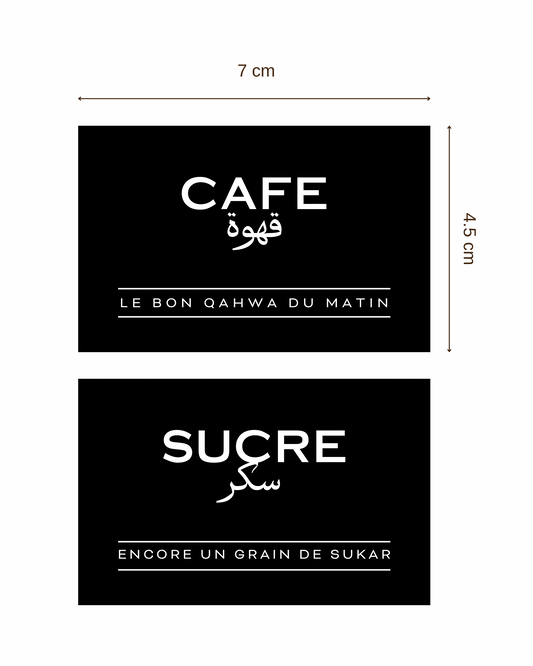 Lot de 2 étiquettes rectangles • Noir