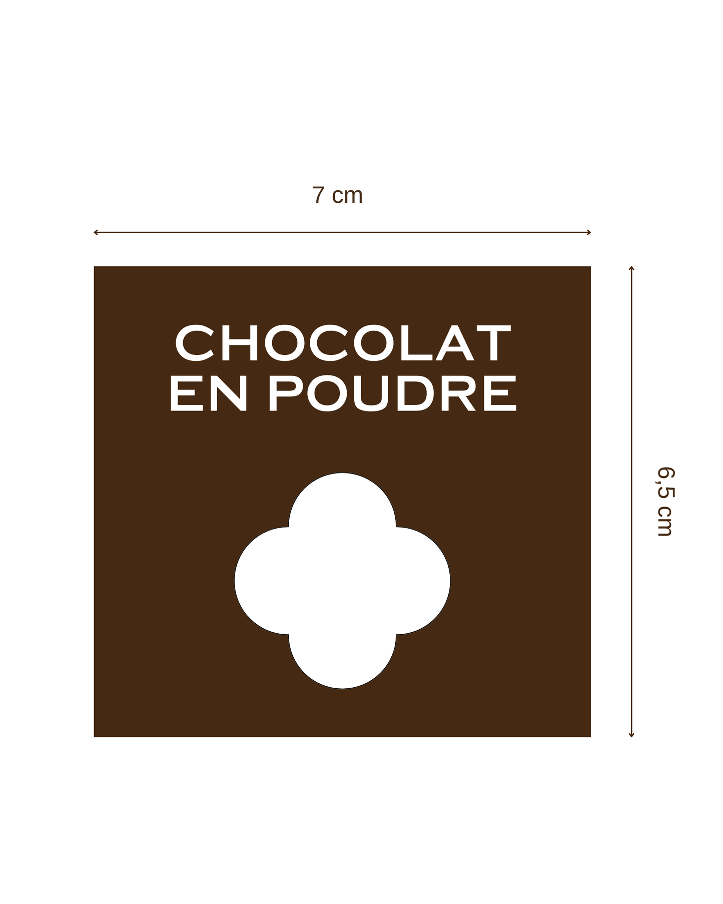 Étiquette marron 7x6.5cm