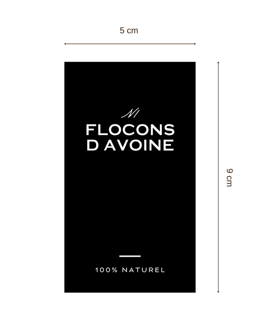 Étiquette noir 5x9cm