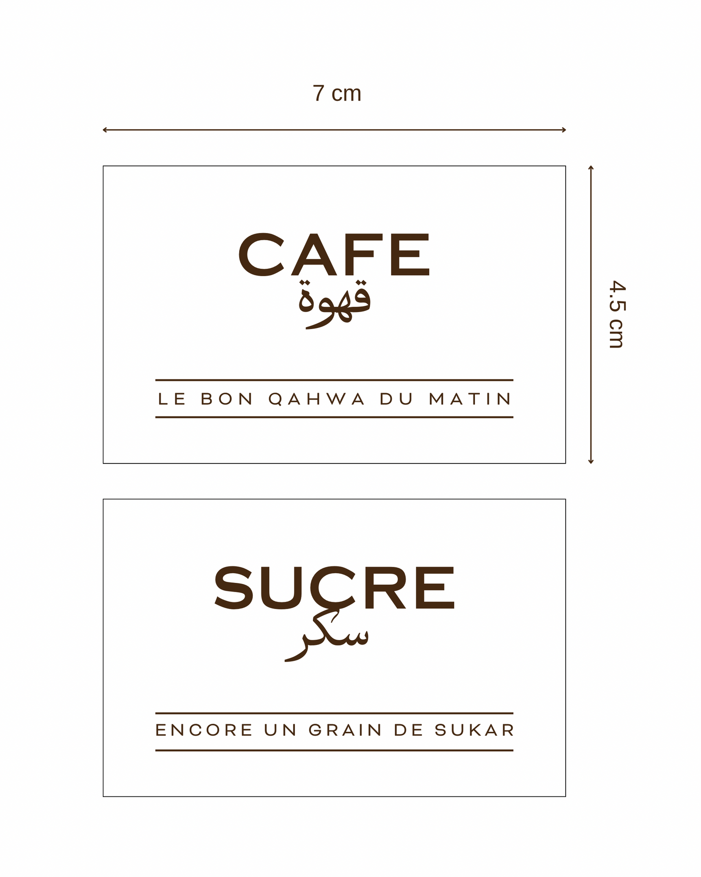 Lot de 2 étiquettes rectangles • Blanche