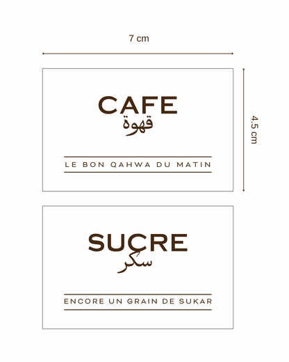 Lot de 2 étiquettes rectangles • Blanche