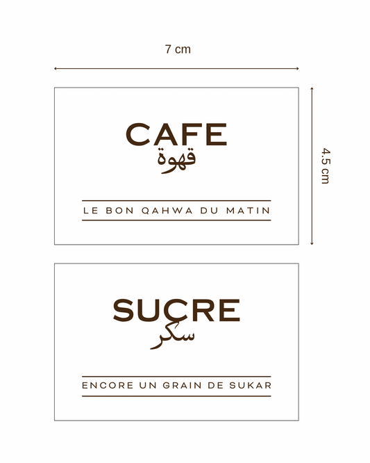 Lot de 2 étiquettes rectangles • Blanche