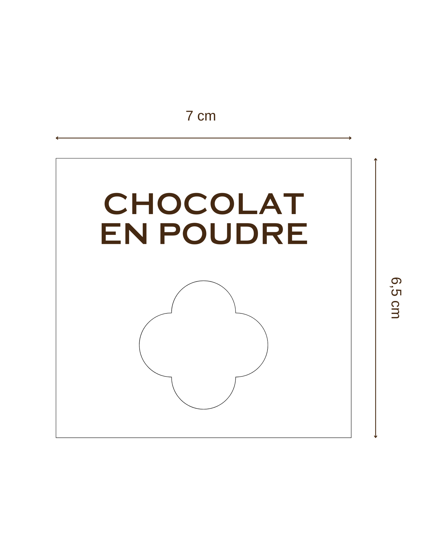 Étiquette blanche 7x6.5cm