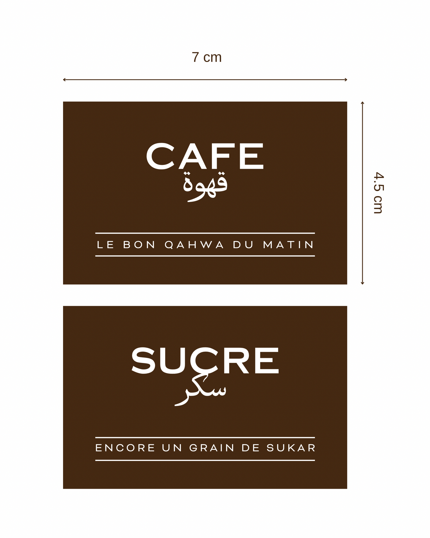 Lot de 2 étiquettes rectangles • Marron