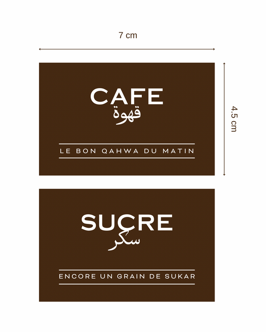 Lot de 2 étiquettes rectangles • Marron