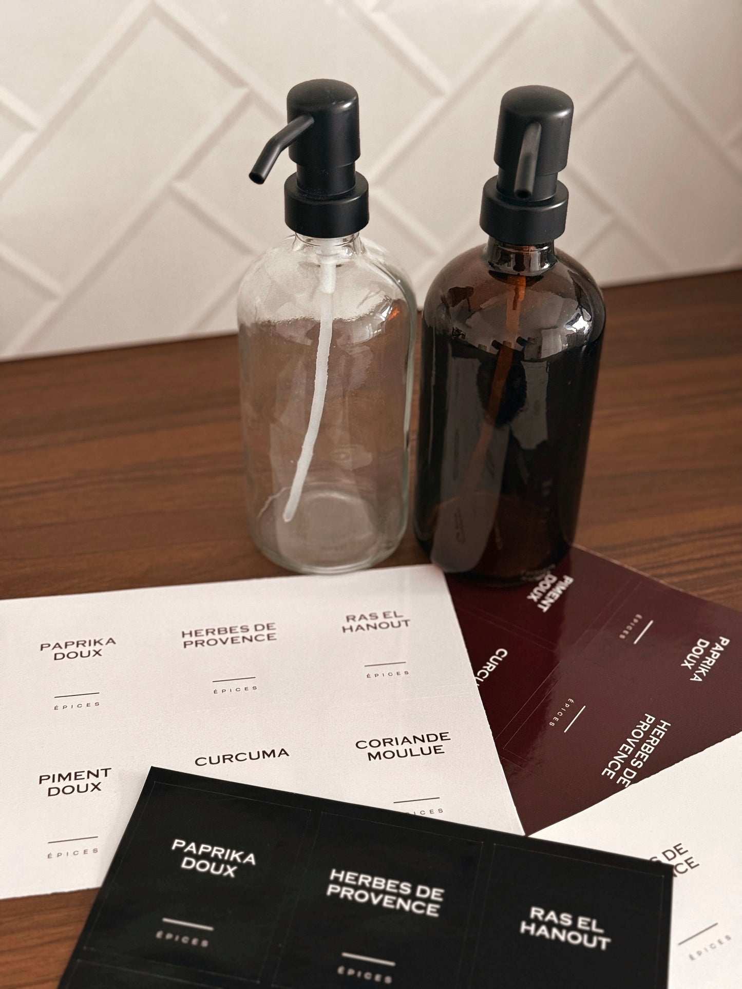 Lot de 6 étiquettes marron personnalisables