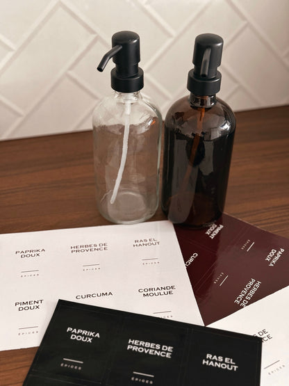 Lot de 6 étiquettes marron personnalisables